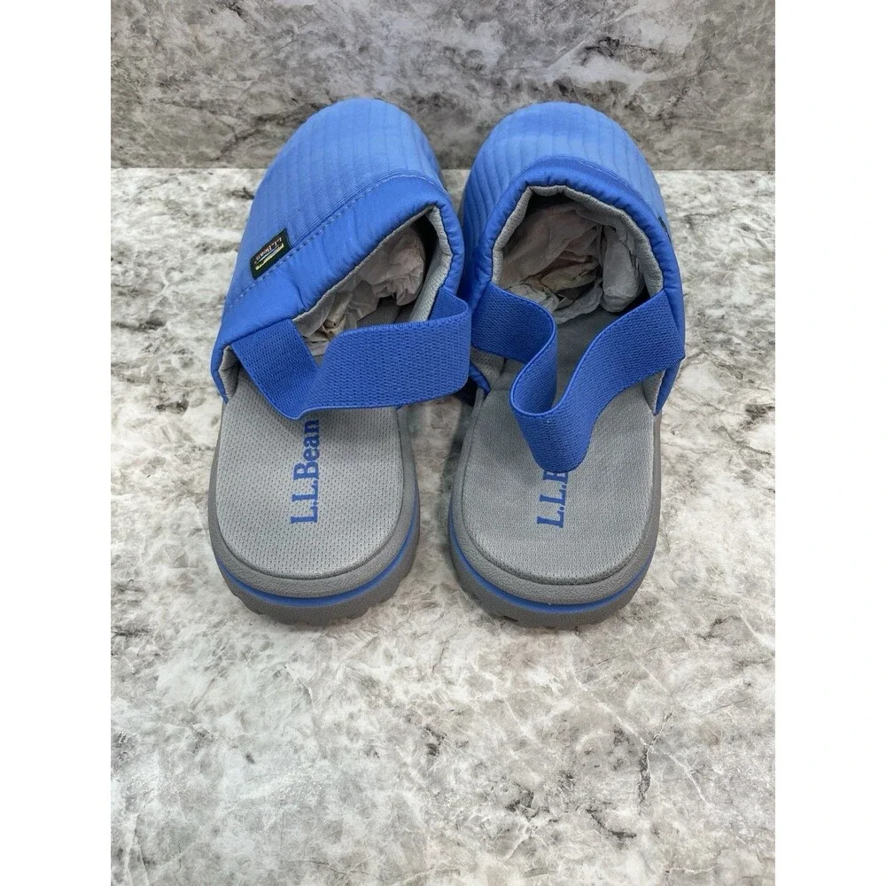 L.L. Bean Kids' Airlight Light Ocean Blue Slippers Elastic Strap Size 1-2 New